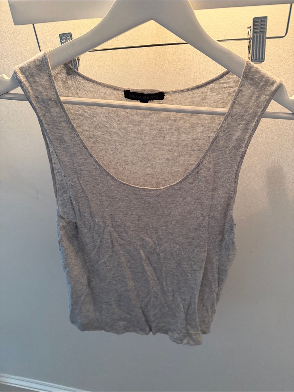 Casual Gray Scoop Tank Top by